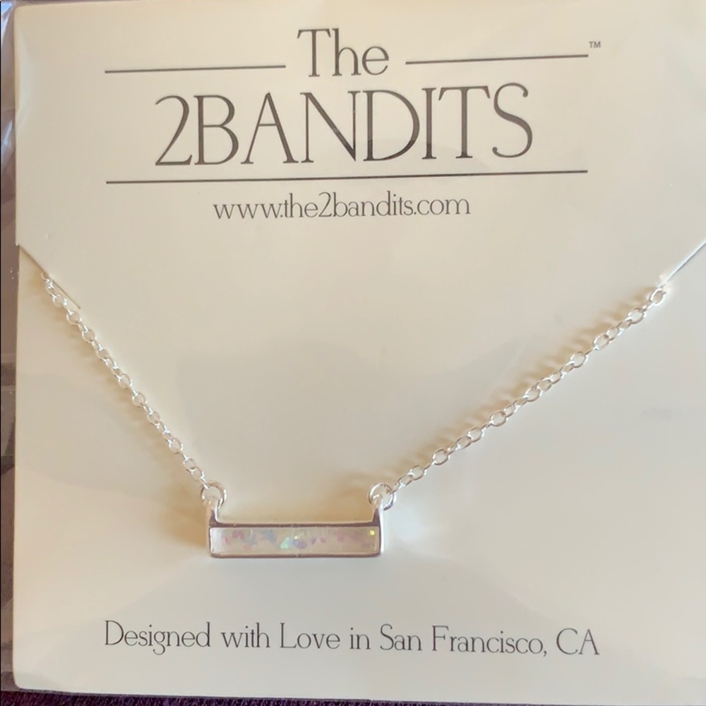 Silver Opal bar necklace. BRAND NEW